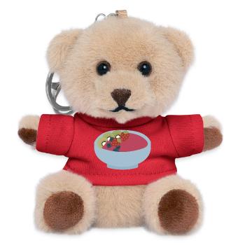 Illustration du bol de smoothie aux fruits - Porte-clés ourson - rouge - Devant