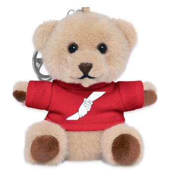 Hands of Connection - Teddy Keyring - red - Front