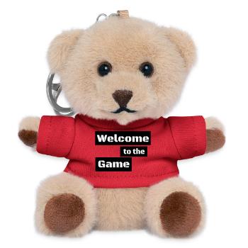 WELCOME TO THE GAME – Minimal Gamer Statement - Teddy Keyring - red - Front