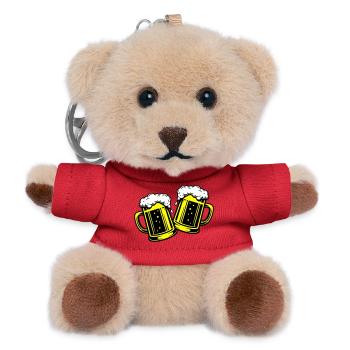 Beer Glass Beer Toast - Teddy Keyring - red - Front