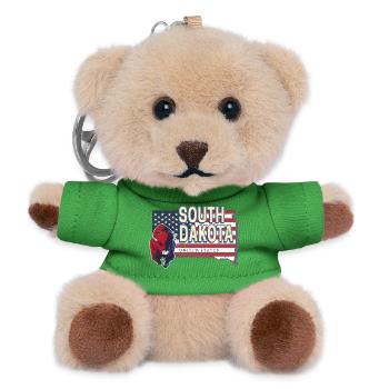 South Dakota Vereinigte Staaten Vintage Souvenir - Teddy Schlüsselanhänger - Grün - Vorne