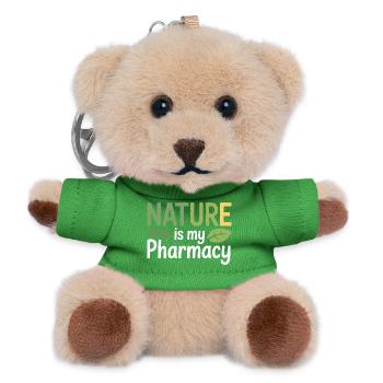 Pharmacie Clinique Biologique Certifiée - Porte-clés ourson - vert - Devant