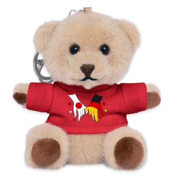 Japan_Deutschland_Flagge_Händehalten - Teddy Keyring - red - Front