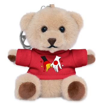 Deutschland_Japan_Flagge_Haendehalten - Teddy Keyring - red - Front