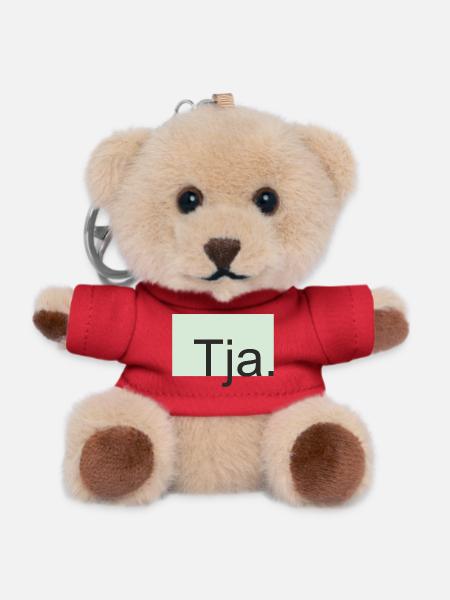 Tja Typografie in Mint - Teddy Schlüsselanhänger - Rot