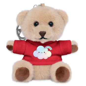 Kawaii Cloud Gift for Girls Kids - Teddy Keyring - red - Front