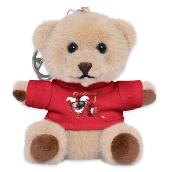 Grinning Thumb Pop Art Halftone - Teddy Keyring - red - Front