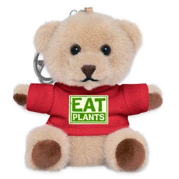 Eat Plants Lustig Vegan Vegetarisch Statement Logo - Teddy Schlüsselanhänger - Rot - Vorne