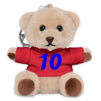 10. 10 YEARS. 10th ANNIVERSARY. 10 YEAR ANNIVERSARY. - Teddy Keyring - red - Front