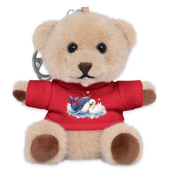 Wal & Schwan - Hope & Schwen in Love - Teddy Schlüsselanhänger - Rot - Vorne