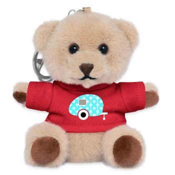 Caravan Dots Camping Points Camper Vintage Retro - Teddy Keyring - red - Front