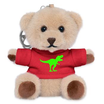 Silhouette de Dino Rex Vert - Porte-clés ourson - rouge - Devant