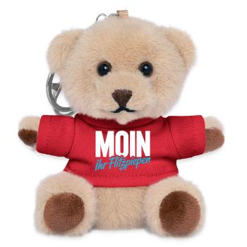Moin Ihr Flitzpiepen Norddeutsch Hamburg Büro Moin - Teddy Schlüsselanhänger - Rot - Vorne