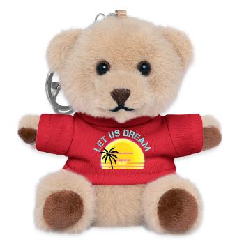 Let Us Dream Sunset Palm Retro and vintage mix for - Teddy Keyring - red - Front
