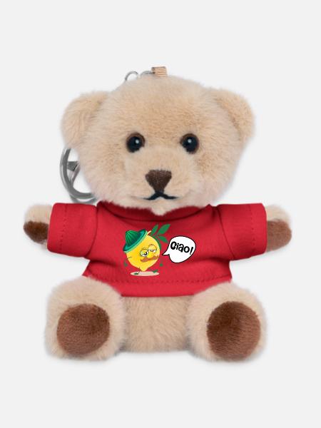 Italy Lemons Mustache - Teddy Keyring - red
