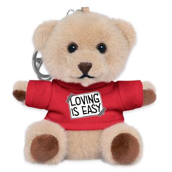 Loving Is Easy Inspirierend Romantisch Spruch Logo - Teddy Schlüsselanhänger - Rot - Vorne