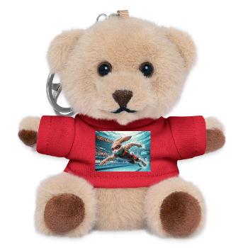 Rabbit Swim Champion - Teddy Keyring - red - Front