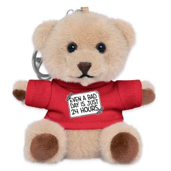 Even A Bad Day Is Just 24 Hours Motivierend Spruch - Teddy Schlüsselanhänger - Rot - Vorne
