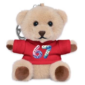 Candy Swirl 67 meme - Teddy Keyring - red - Front
