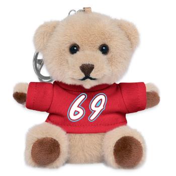 69 Zahl symbol - Teddy Schlüsselanhänger - Rot - Vorne