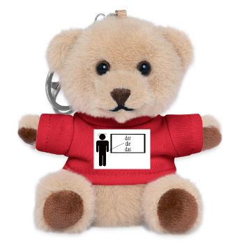 German Teacher - Teddy Keyring - red - Front