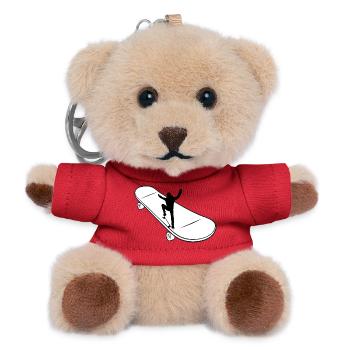 skateboard skaten skate sport fahren skaten - Teddy Schlüsselanhänger - Rot - Vorne