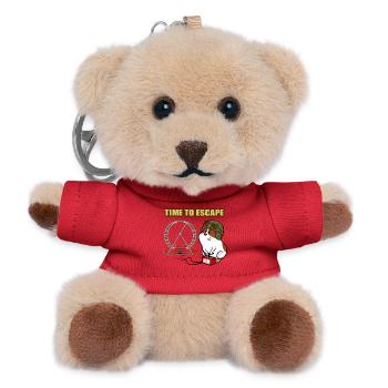 Cute hamster cool helmet, dynamite and hamster wheel - Teddy Keyring - red - Front