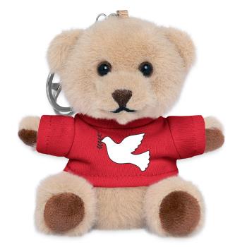 Friedenstaube mit Zweig - Teddy Schlüsselanhänger - Rot - Vorne
