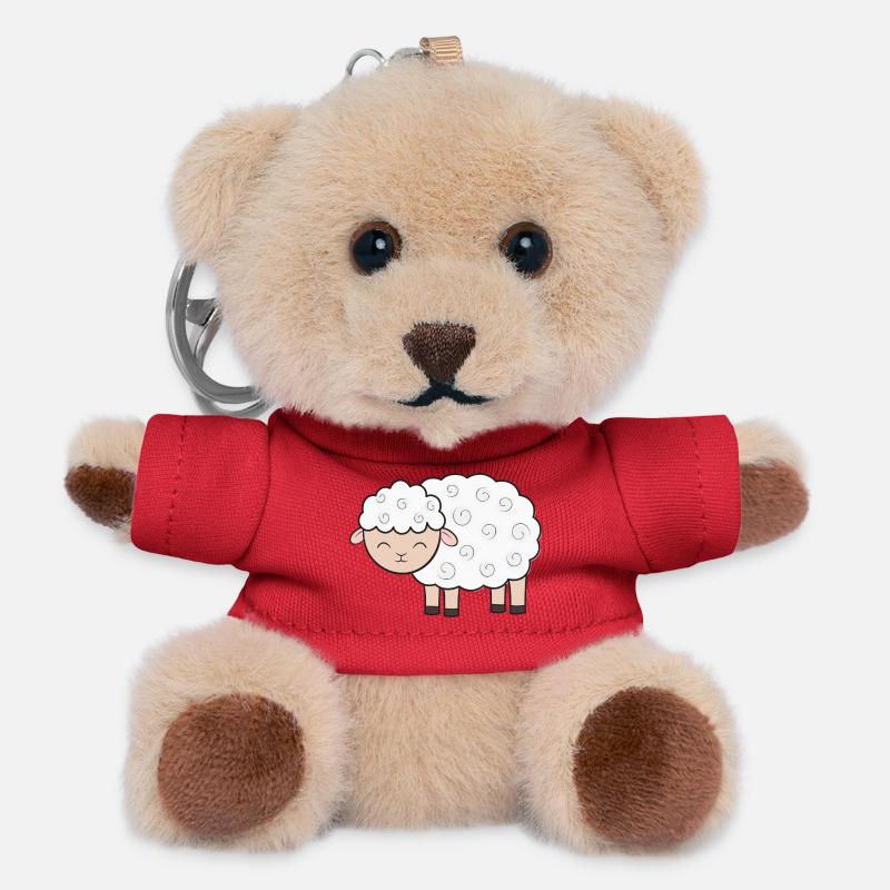 Schaf Schafe - Teddy Schlüsselanhänger - Rot