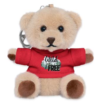 Sauvage et libre - Porte-clés ourson - rouge - Devant