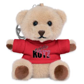 wüde Kotz - wilde Katze, Österreichischer Dialekt - Teddy Schlüsselanhänger - Rot - Vorne
