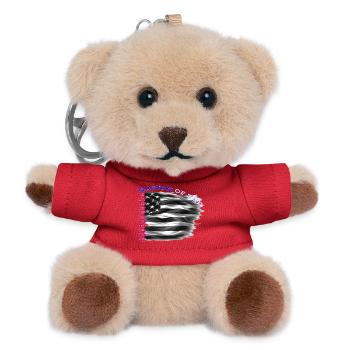 4 July USA Flag - Teddy Keyring - red - Front