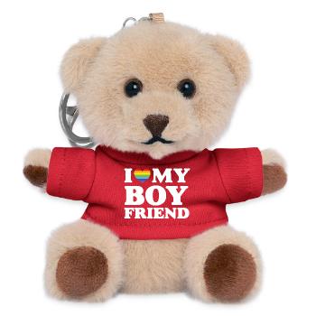 Ich liebe meinen Freund - LGBTQ - Teddy Schlüsselanhänger - Rot - Vorne