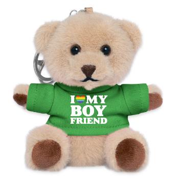 I Love My Boyfriend - LGBTQ - Teddy Keyring - green - Front
