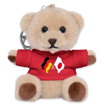 Flag of Germany and flag of Japan - Teddy Keyring - red - Front