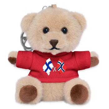 Flag Finland, flag Norway - Teddy Keyring - red - Front