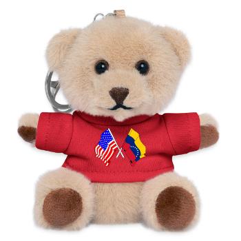 Flag USA and flag Venezuela - Teddy Keyring - red - Front