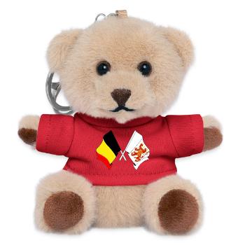 Flag of Belgium and flag of Limburg - Teddy Keyring - red - Front