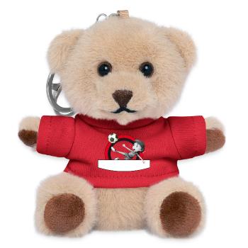 Footballer kicks out of the circle - Teddy Keyring - red - Front