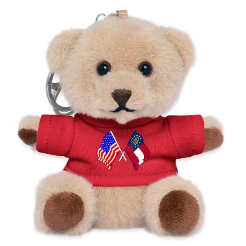 Flagge USA und Bundesstaat Georgia gekreuzt - Teddy Schlüsselanhänger - Rot - Vorne