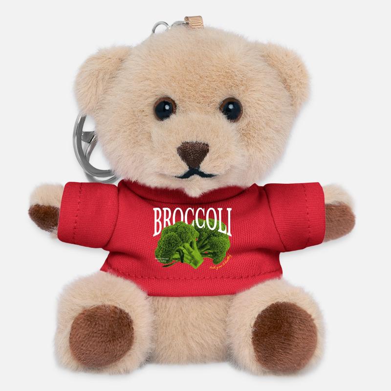 Broccoli – Ästhetisches Gemüse-Design - Teddy Schlüsselanhänger - Rot