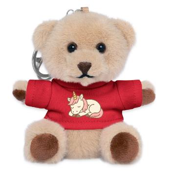 Licorne endormie - Porte-clés ourson - rouge - Devant
