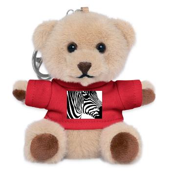 Zebra print: Contrast stripes - Teddy Keyring - red - Front