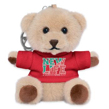 NEW LIFE Bible Verse Proverb - Teddy Keyring - red - Front