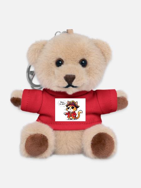 Cat Pirate Costume Illustration - Teddy Keyring - red