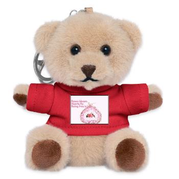 Floral Heart Wings Design - Teddy Keyring - red - Front