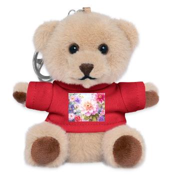 Pastel Flowers for Spring Clothing - Teddy Keyring - red - Front