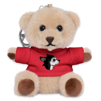 Cute Style Tender Dog Illustration - Teddy Keyring - red - Front