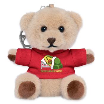 Schlavocado Avocado Schlafshirt Sleep Comfy Gesche - Teddy Schlüsselanhänger - Rot - Vorne