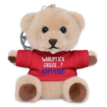Warum Ich Grinse Kopfkino Funny Slogan Humour - Teddy Schlüsselanhänger - Rot - Vorne